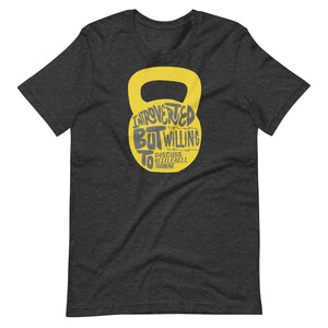 Ketttlebell T-Shirt- "Introverted But Willing to Discuss Kettlebell Training"